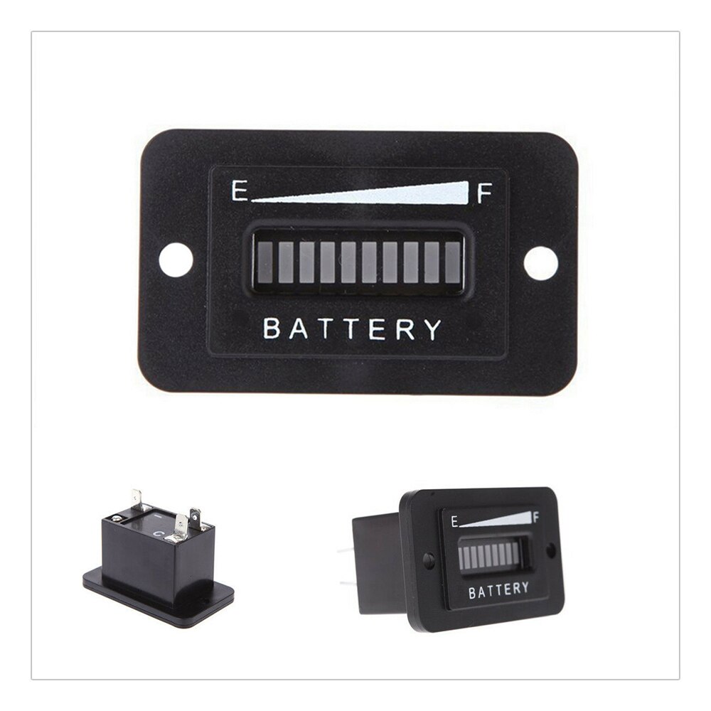 Indicador de batería 10 barras LED CC 6-120V, medidor de voltaje de batería de litio, resistente al agua, para coche y motocicleta