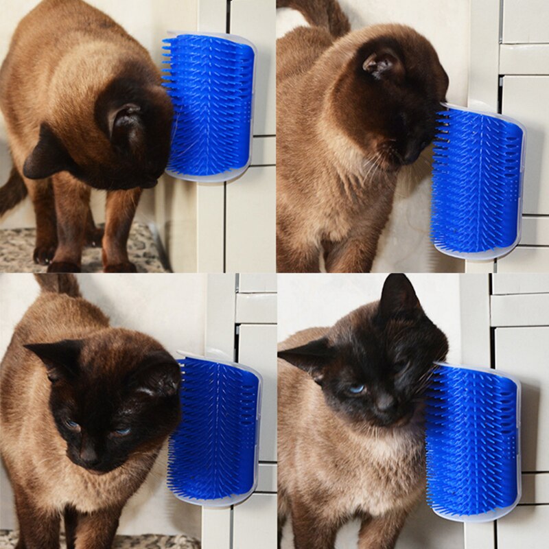Gato massagem pente grooming ferramenta gato esfregar cara cócegas cães gatos pet cabelo derramamento aparar gato dispositivo de massagem catnip pet fornecimento