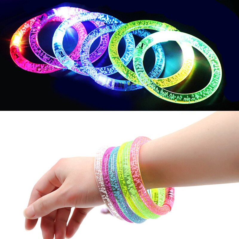 Novelty Luminous Wristband LED Flash Crystal Gradient Color Bracelet Children's Party for Kids Play Glow in the Dark Toys DS39