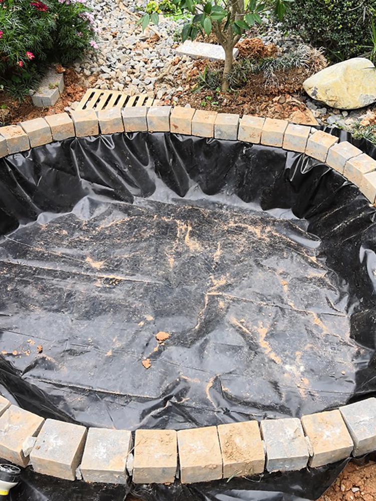 3.1x4 M HDPE Pond Liner Folding Heavy Duty Durable Water Pool Liner Waterproof Membrane Folding Sewage Tank Black Geomembrane
