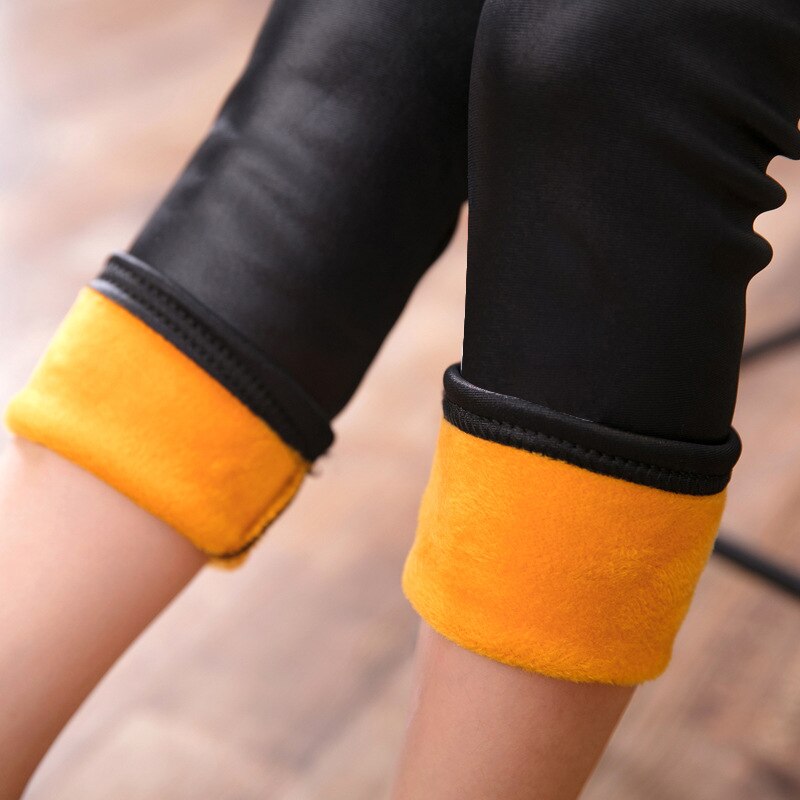 Børns varme leggings vinter pu læderbukser bukser 5 6 år babybukser