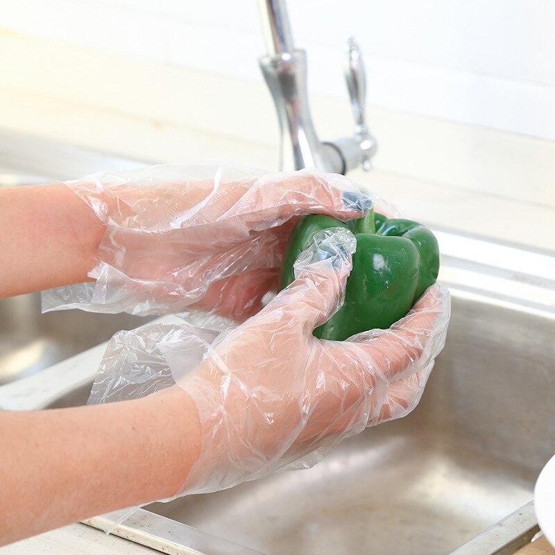 100 stuks wegwerphandschoenen voor de hygiëne, eetbare handschoenen, wegwerphandschoenen van plastic, wegwerphandschoenen