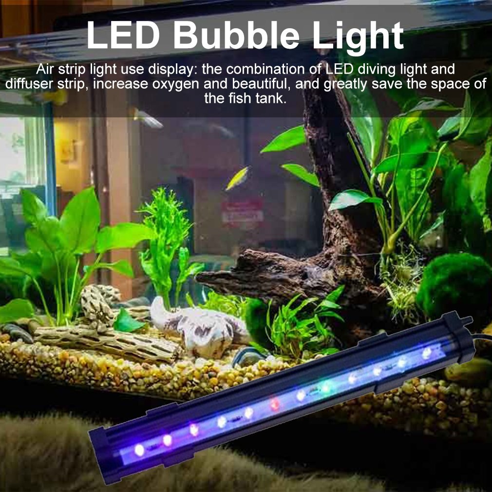 DB-30 Fish Tank LED Bubble Light Colorful Light With Aquarium Remote Control Color-changing Bubble Light Fish EU Plug