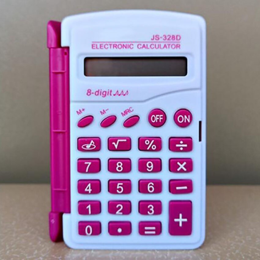 8 Digits Portable Student Calculator Mini Kid Children Voice Calculators LCD Screen Button Battery Calculator Office Stationery