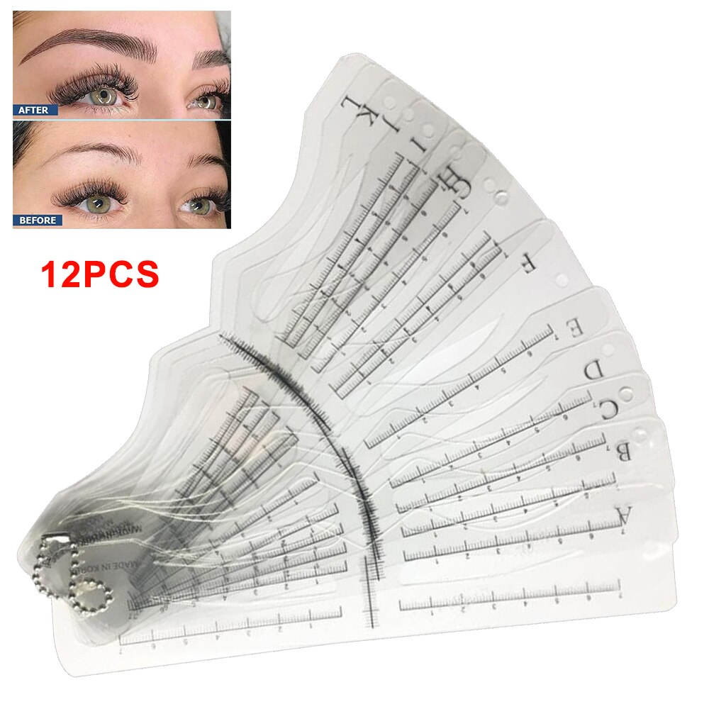 12 pcs Eyebrow Shaping Stencil Template Eye Brow Grooming Kit DIY Makeup Tool