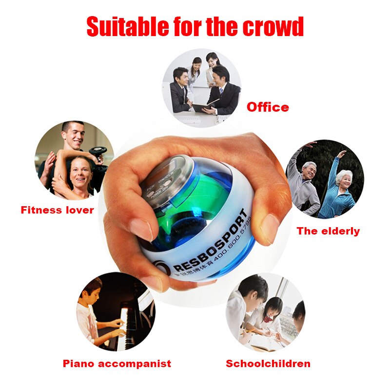 Żyroskop piłka powerball lekki nadgarstek piłka przyrząd robić ćwiczenia ramion wzmacniacz doprowadziło z prędkościomierz trening mięśni ciśnienie żyroskop