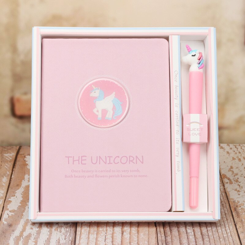 The Unicorn Notebook With Unicorn Pen Girls Pink Unicorn Diary Book Set: Pink