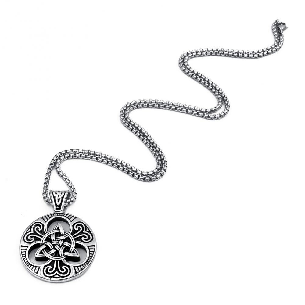 Men's necklace retro nordic viking celtic knot symbol pendant punk locomotive jewelry