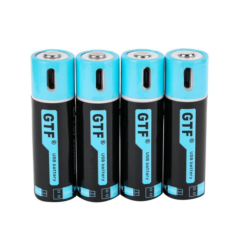 GTF 100% pojemność 1.5V 1500mAh AA akumulator litowo-jonowy 2250mwh litowo-polimerowy z USB akumulator litowy usb + kabel USB: WHITE