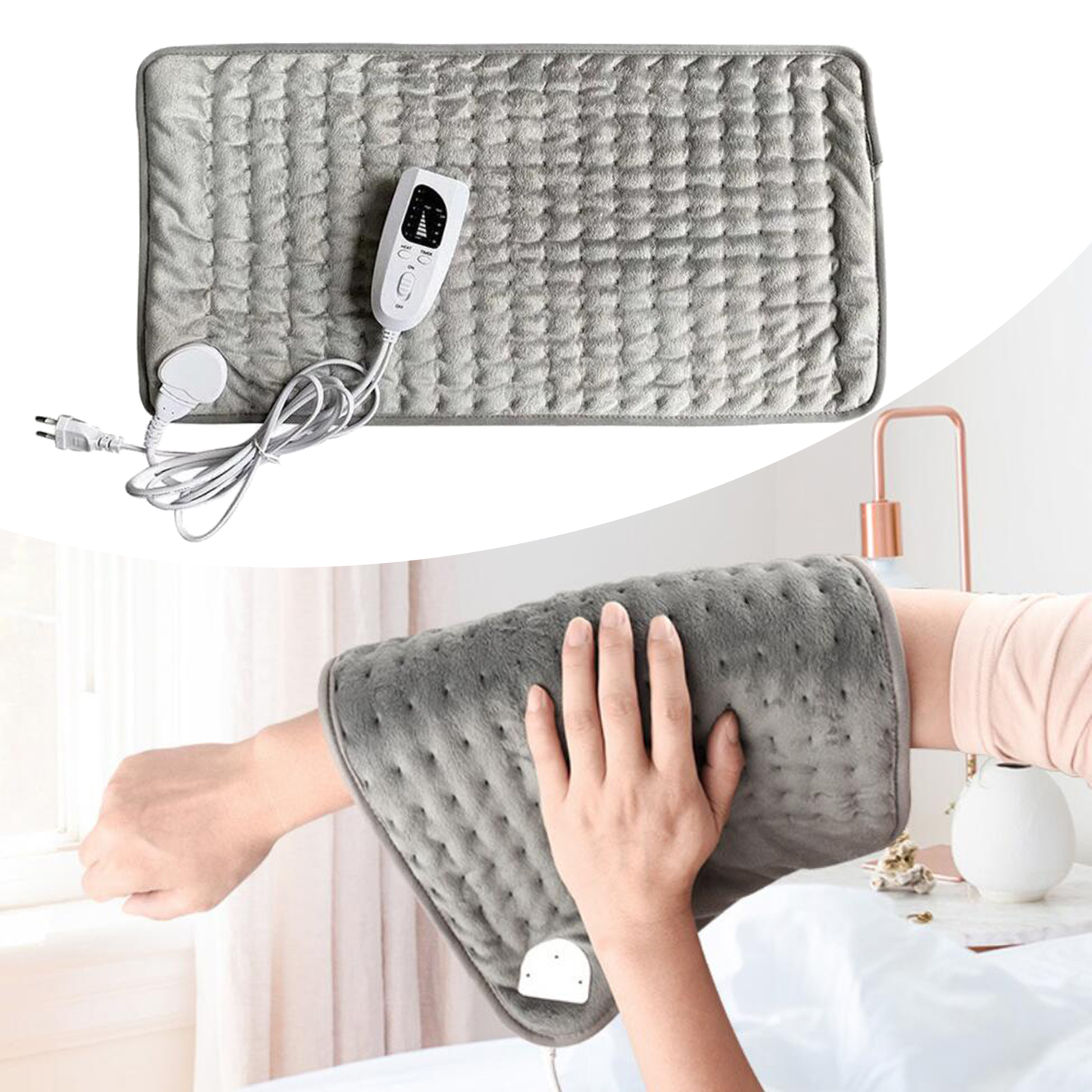 Almohadillas eléctricas de calor, calentador para hombros, cuello, columna vertebral, alivio del dolor, relajante, tensión muscular, Apagado automático, EE. UU.