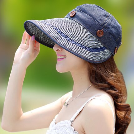Zonnehoed Dames Brede Rand Stro Vrouwen Wide Brim Grote Floppy Zomer Strand Een Zonnehoed Strooien Hoed Knop Cap zomer Hoeden Voor Vrouwen