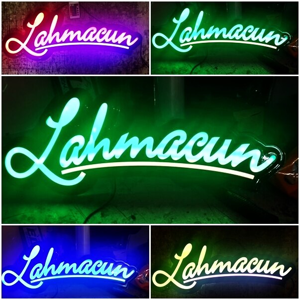 Ledet neon lahmacun skiltning ledet logo neonskilt bord 45 x28cm
