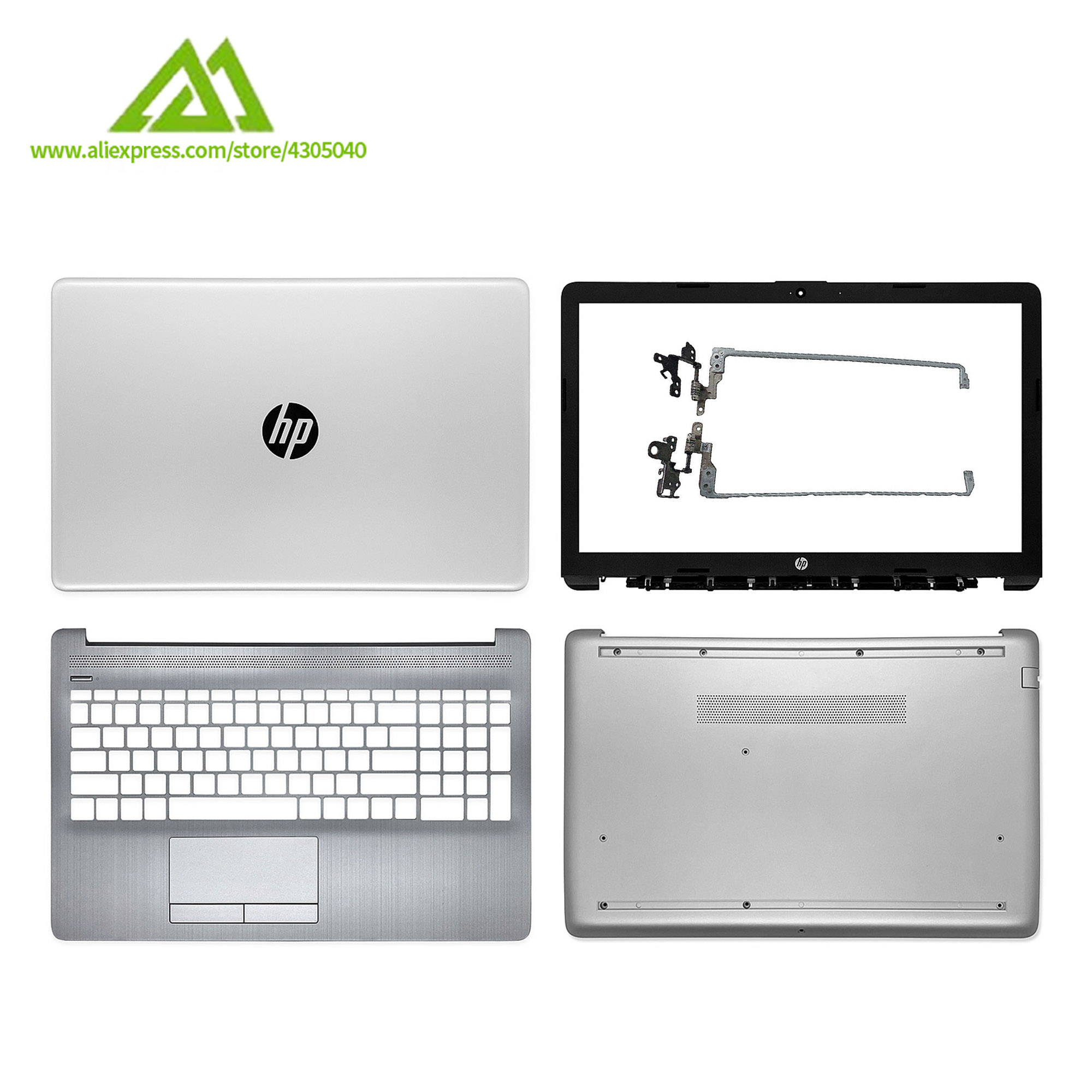 Laptop Lcd Back Cover/Front Bezel/Scharnieren/Palmrest/Bottom Case Voor Hp 15-DA 15-DB 250 g7 255 G7 Top Case Zilver