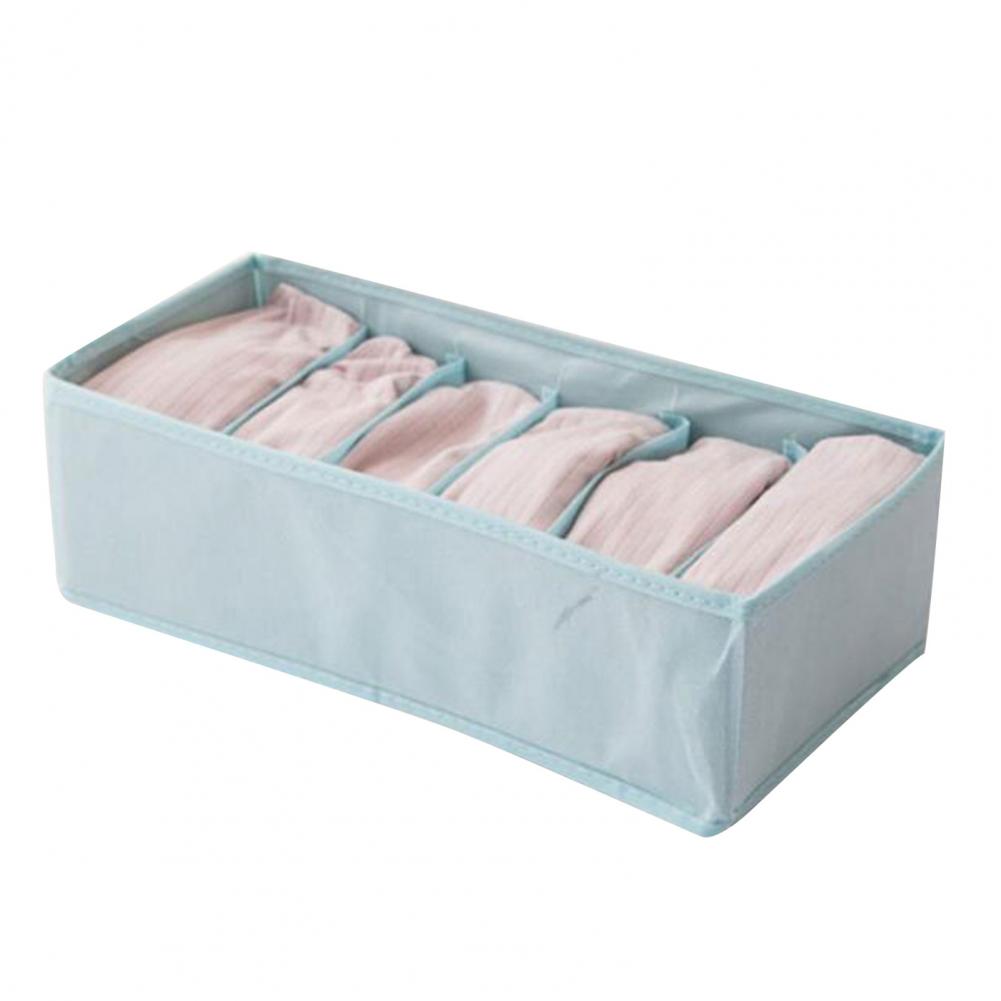 6/7/24 Grids Underwear Storage Drawer Organizer Non Woven Fabric Drawer Divider Box for Bra Socks Clothes Organizer Storage Box: Blue 6Cells