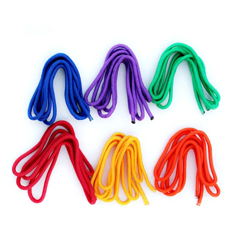 Cuerda de salto para Artes de gimnasia, cuerda de entrenamiento deportivo de Color arcoíris para ejercicio físico, cuerda de gimnasia rítmica, cuerda de competición