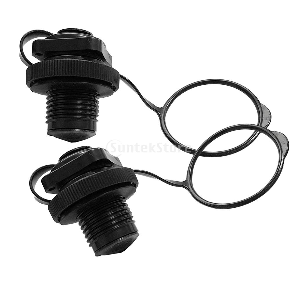 1Pair Screw Air Valve CapsDurable Plastic Safety Air Valve Nozzle for Inflatable Boat Rubber Kayak Tender Raft Mattress Airbed