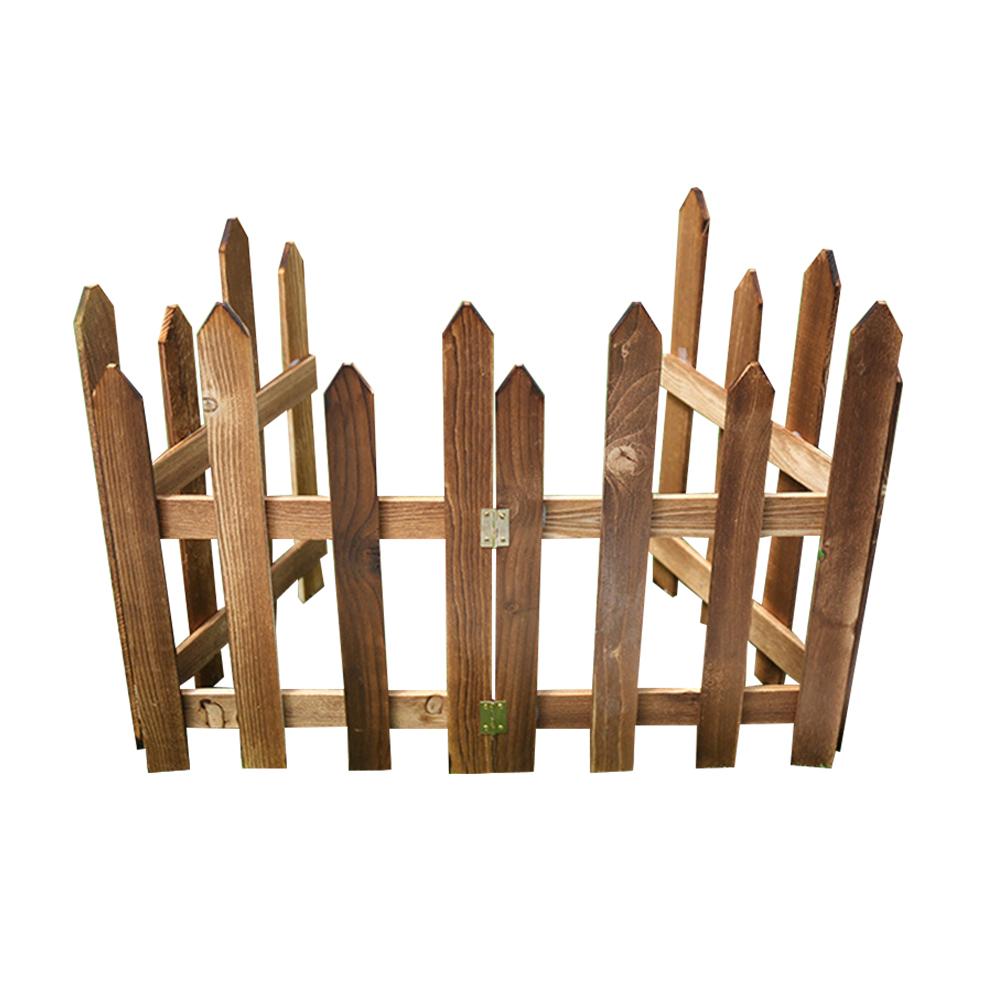 Picket/Round Fence Anti-corrosive Carbonized Wooden Garden Picket Fence Pile Garden Vegetable Fence Garden Decor Christmas Decor: C