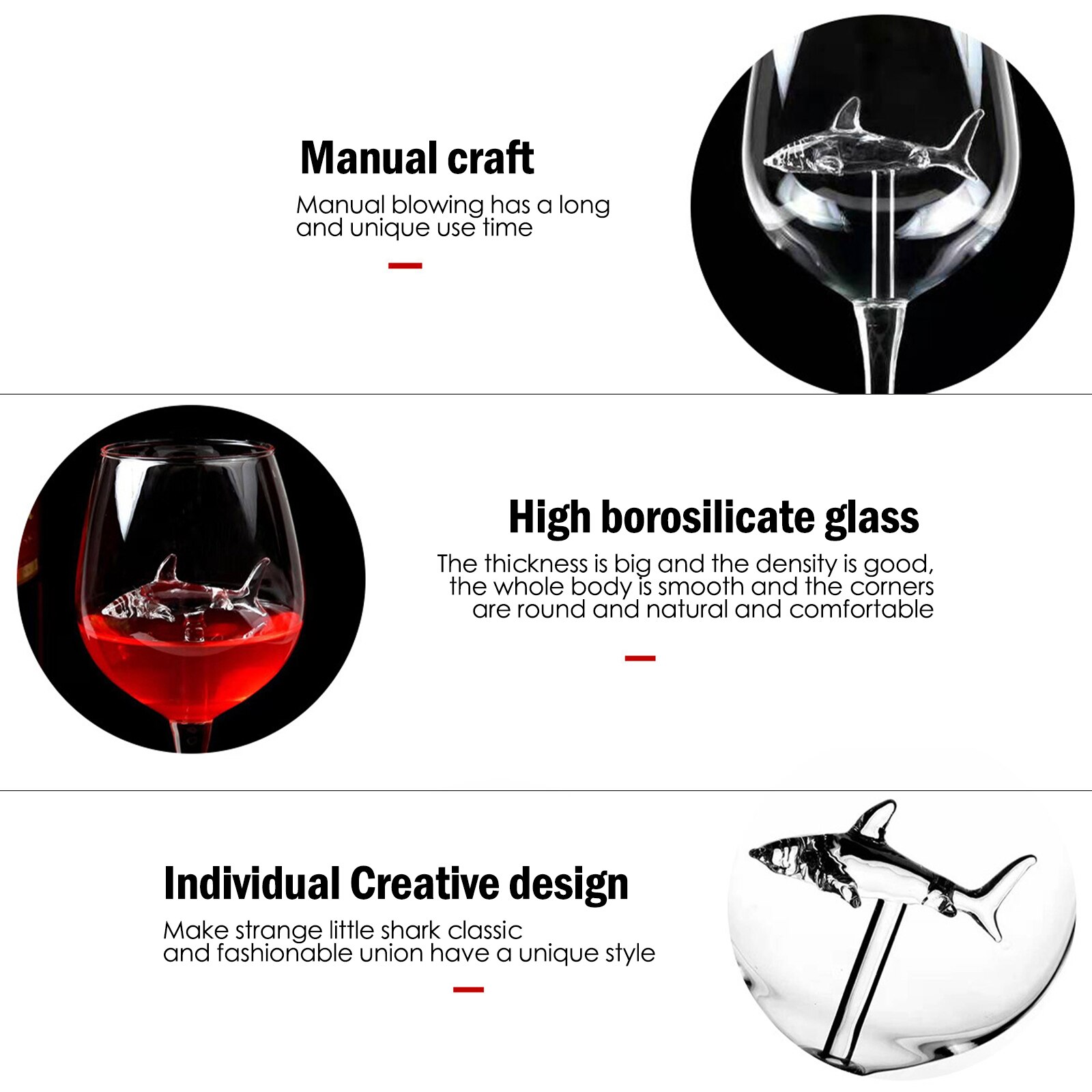 Shark Wine Glass Cup European Crystal Red Wine Cup Wedding Party High Borosilicate Glass Cocktail Bar Decorating