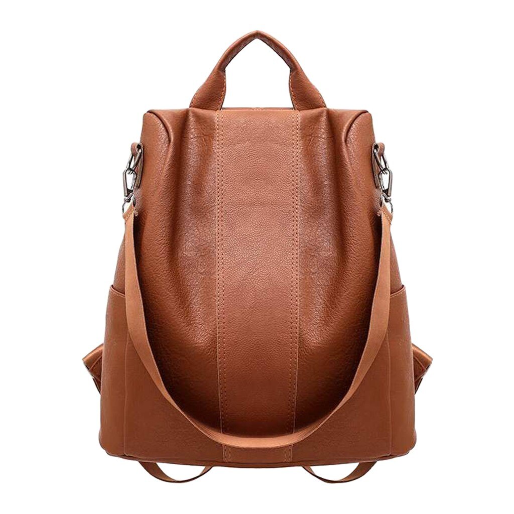 Vrouw Anti-Diefstal Rugzak Casual Wild Zacht Leer Tweeërlei Gebruik Kleine Rugzak Student Klassieke Pu Rugzak Mochila feminina F #28: Bruin