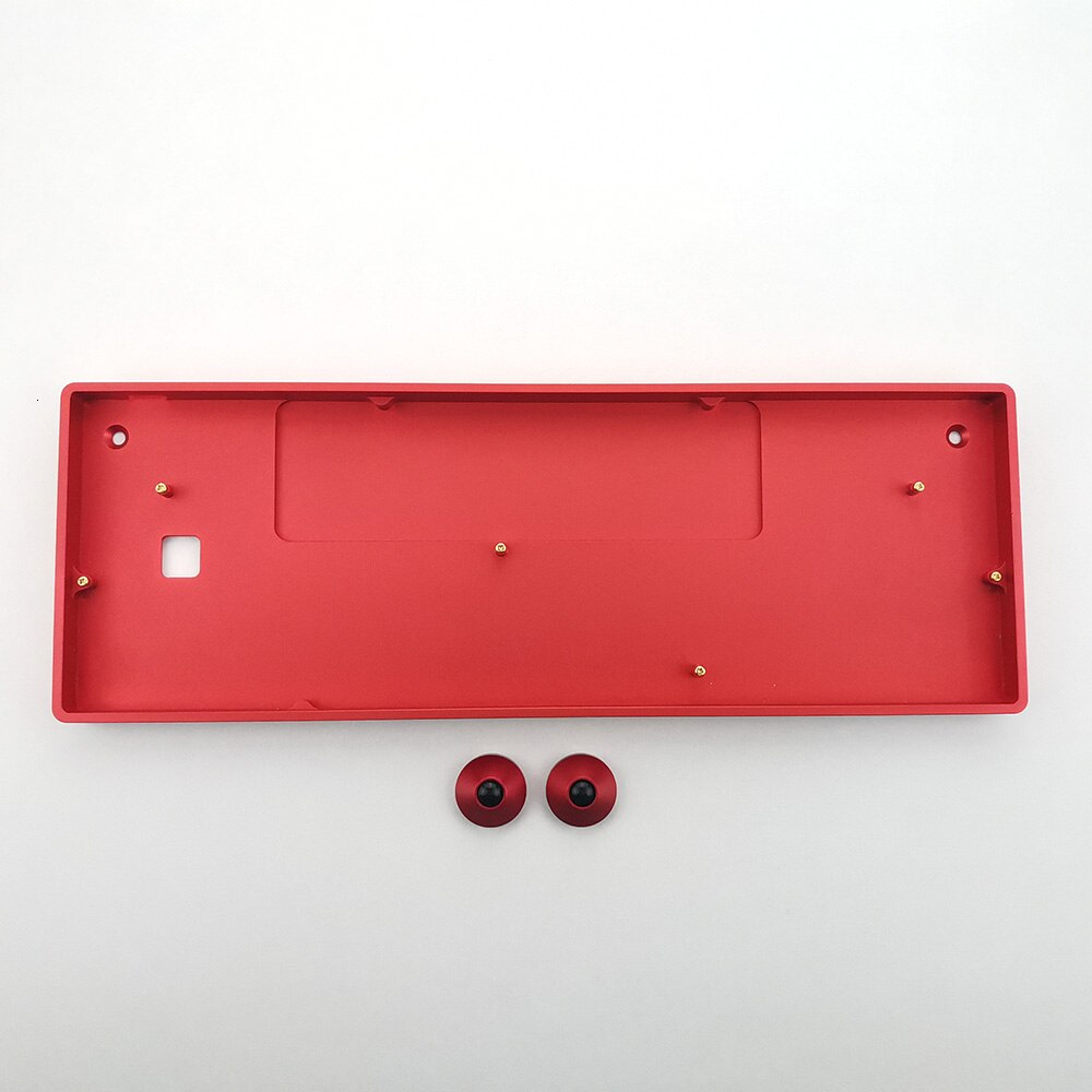 IDOBAO GH60 Anodizing Aluminum CNC Case For 60% Mechanical Gaming Keyboard Compatible Poker2 Pok3r Faceu 60 With ALU Feet: Red