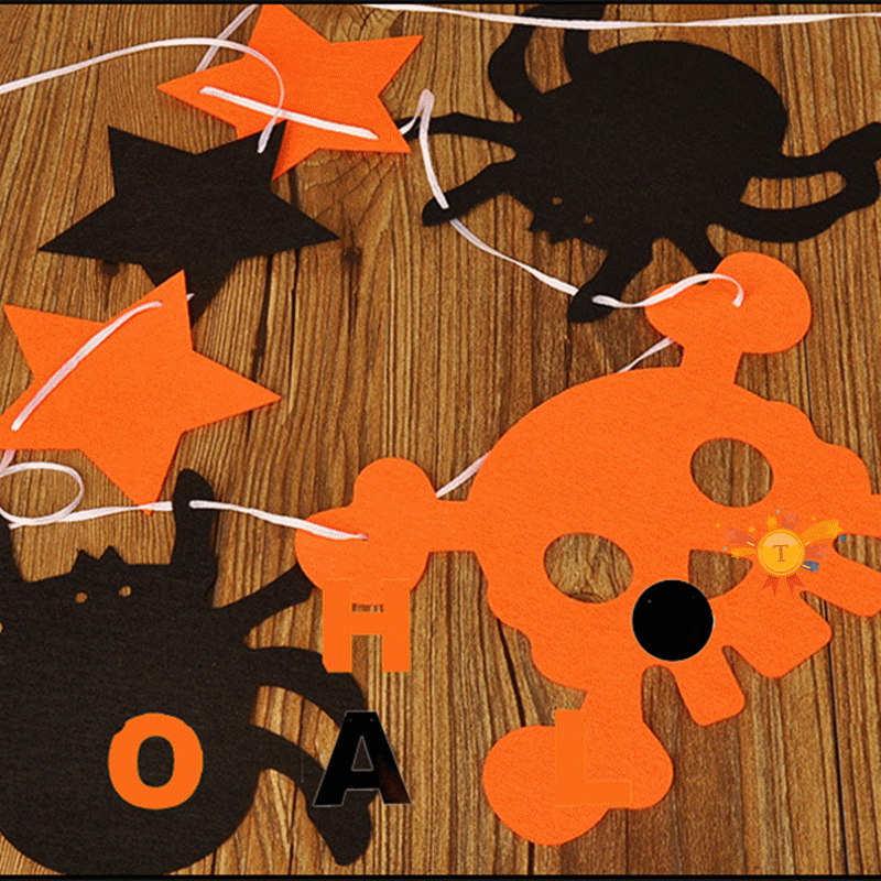 Paper Chain Garland Party Banner Event Decorations Pumpkin Bat Ghost Spider Skull Shape Halloween Banners Decor Garland
