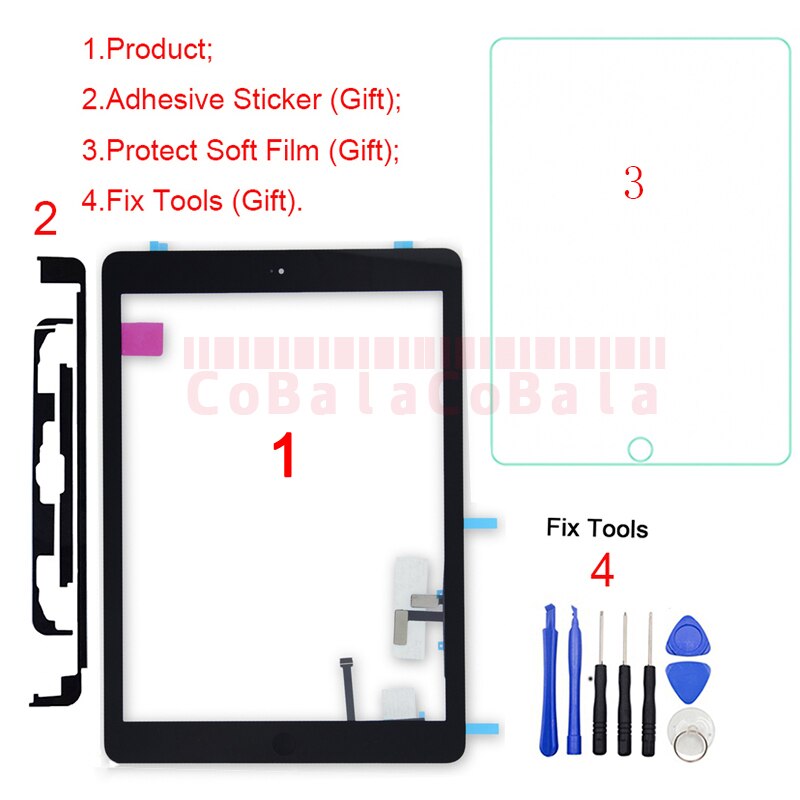 1Pcs Touch Screen Digitizer For iPad Air A1474 A1475 A1476 Front Glass Panel Replacement