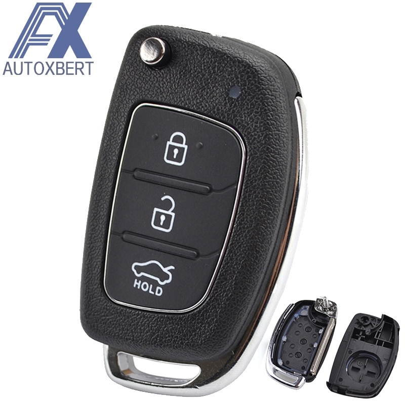 AX 3 boutons voiture non coupée étui pliant à distance clé coque étui pour Hyundai Creta I20 Tucson Elantra Santa fe Solaris ix35 ix45