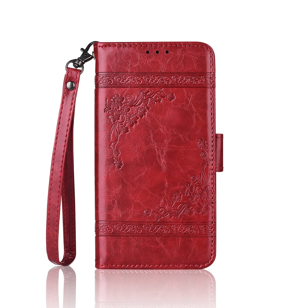 3D Flower Flip Leather Case for Huawei Y6s JAT-LX3 JAT-L29 JAT-LX1 JAT-L41 Y6 S Case Phone Case Cover: Oil-Wine Red