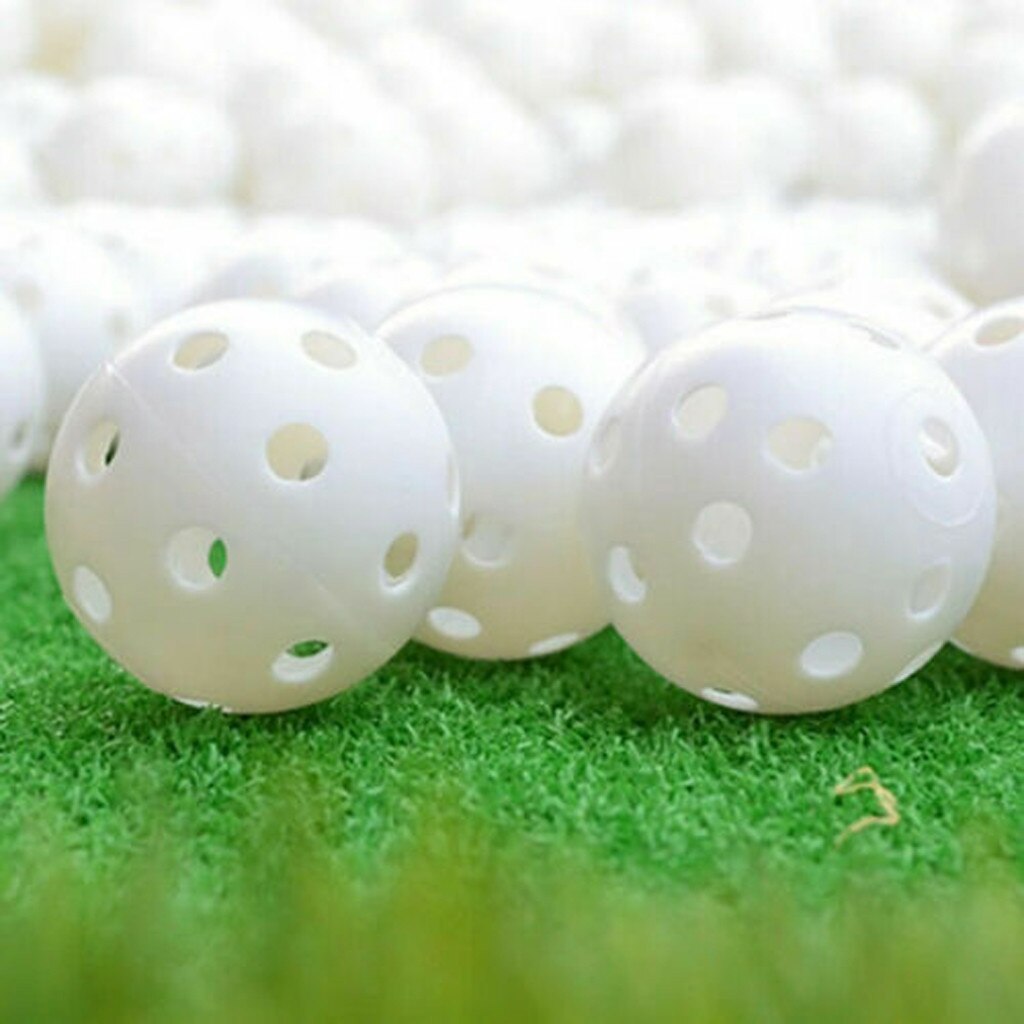 50PCS White Plastic Hollow Golf Practice Ball Empty Hole Hole Ball Indoor 4cm Exercise Ball Sport Practice Ball For Golf Game