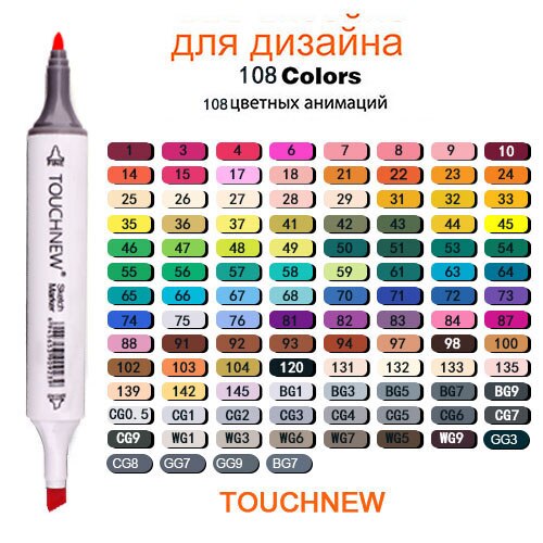 TOUCHNEW 36/48/72/108 Colors Marker Pens with Double Tips for Drawing Coloring Sketching Markers Painting Manga