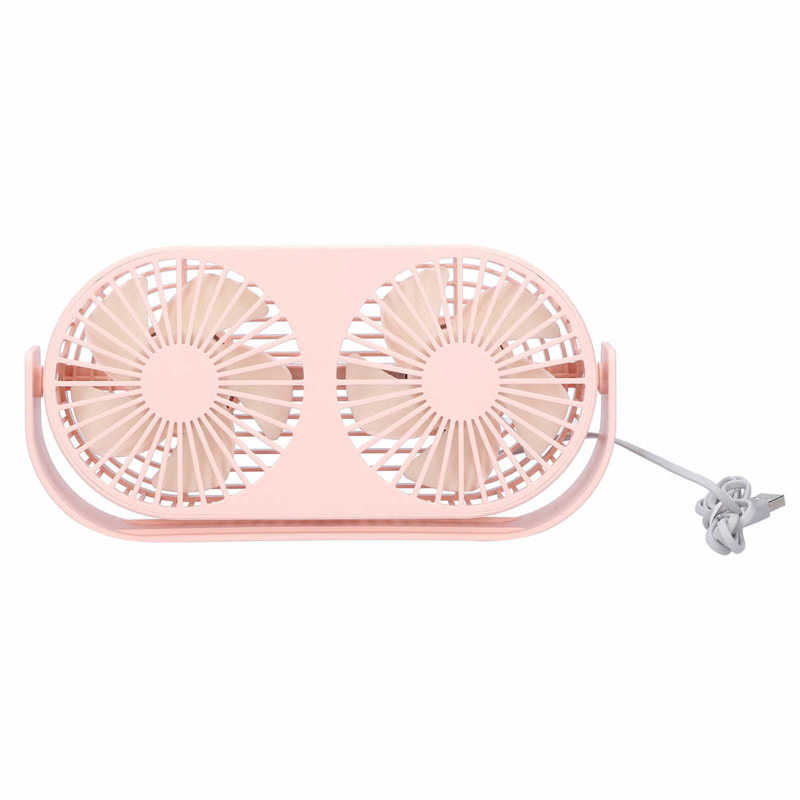 Fan Small Fan Pink Double Head Desktop Fan USB Adjustable Mini Aromatherapy Fan for Home Office Home Supplies Desktop Fan