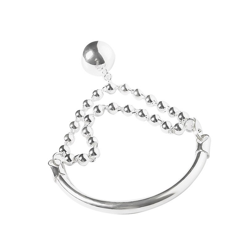 Foxanry primavera novo 925 selo pulseira moda criativo grânulo corrente borla pingente artesanal casamento noiva jóias presentes