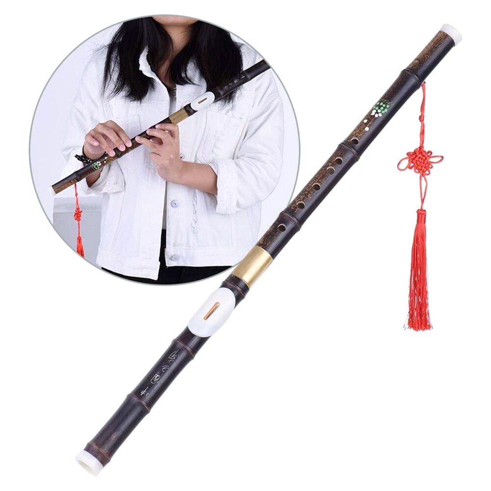 Detachable Black Bamboo Flute Chinese Flute Traditional Handmade Wood Musical Flute Instrument