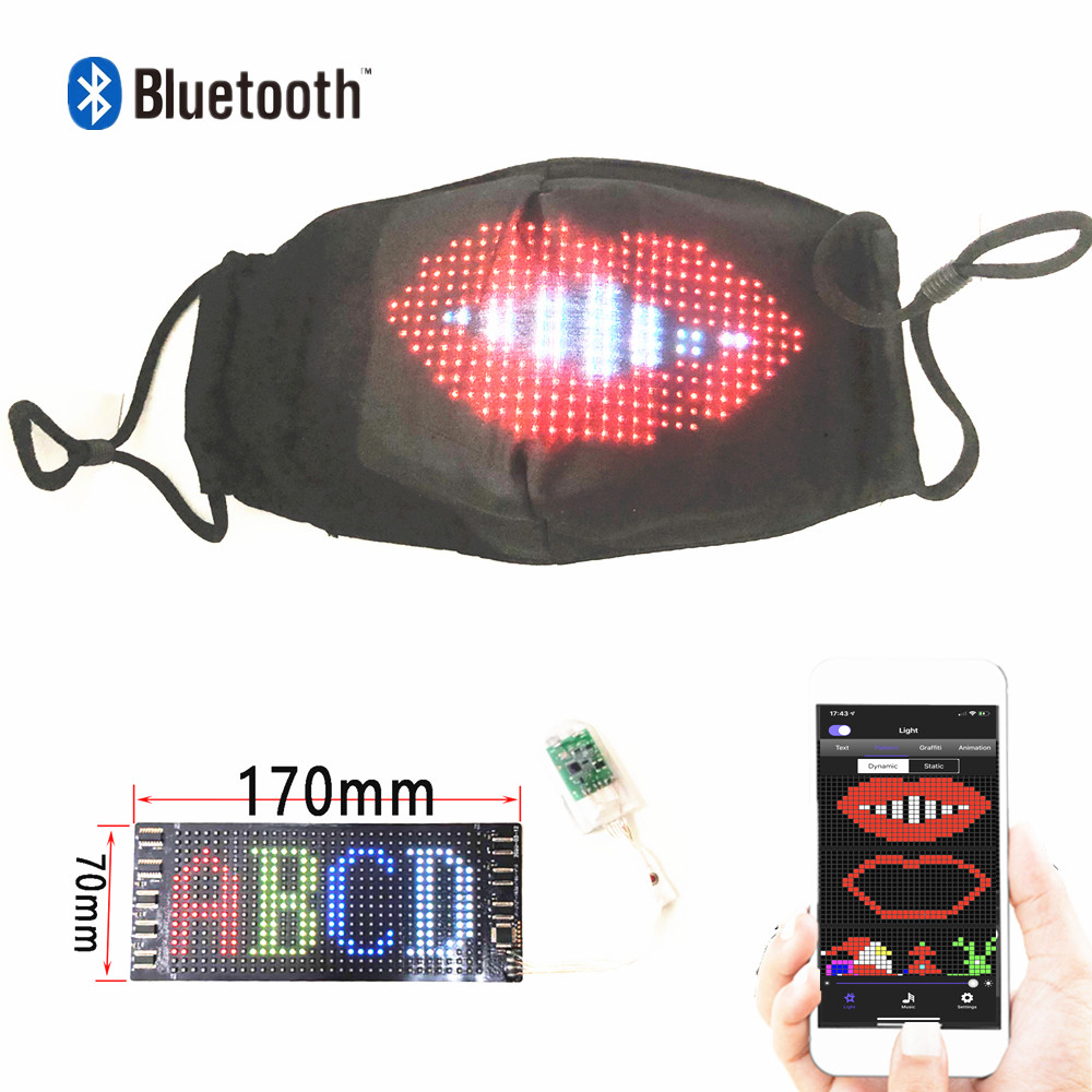 Módulo LED flexible con Bluetooth, pantalla matrix de 12x48 píxeles para sombrero, mochila, camiseta, máscara facial, piezas de bricolaje de texto de desplazamiento