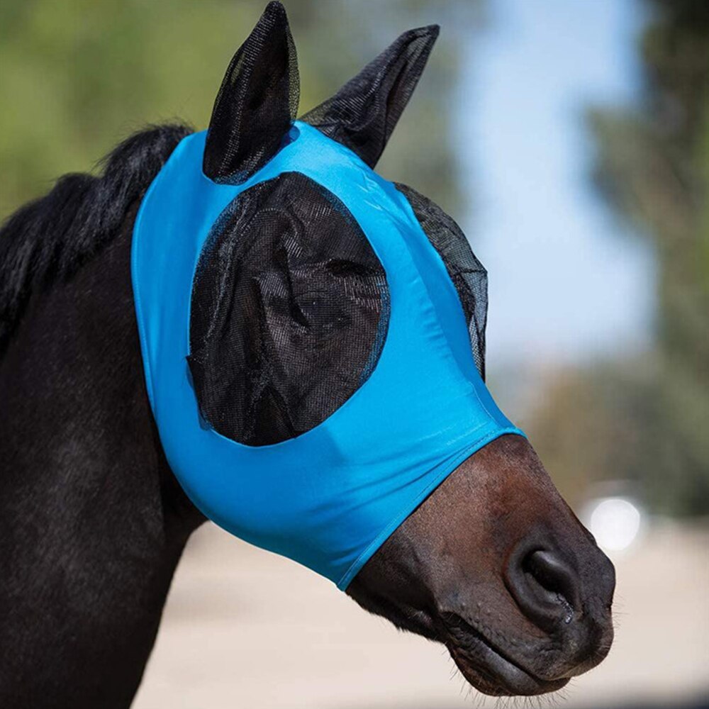 Reiten Atmungsaktive Vermaschten Pferd Maske Abdeckung Reit Pferd Ausrügestochen Fliegen Maske Motorhaube Netz Ohr Masken Schutz Pferd Pflege