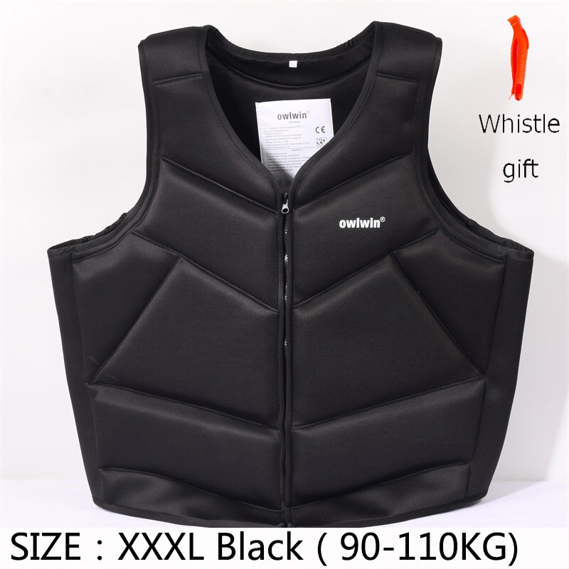 Snorkeling life jacket Polybutadiene rubber children adult life vest swimwear Swimming Boating Skiing Driving Ski Vests: black XXXL