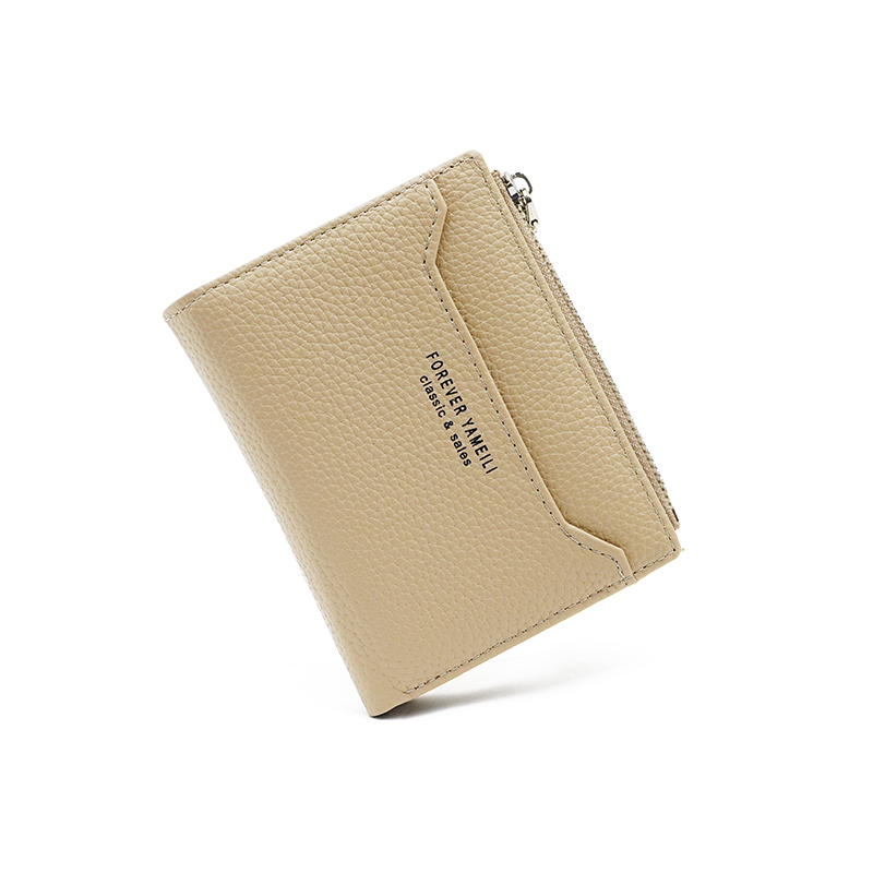 Women's Wallet Ins Women's Small Wallet Women's High-End Short Wallet Cross-Border Multi-Functional Coin Purse: Khaki