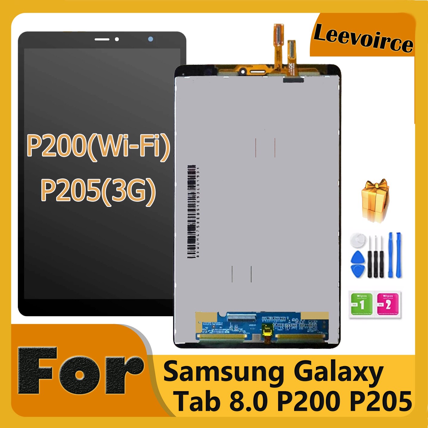 8.0&#39;&#39; For Samsung Tab A SM-P200 SM-P205 P200 P205 LCD Display Monitor Touch Screen Digitizer Panel Assembly WIFI/3G