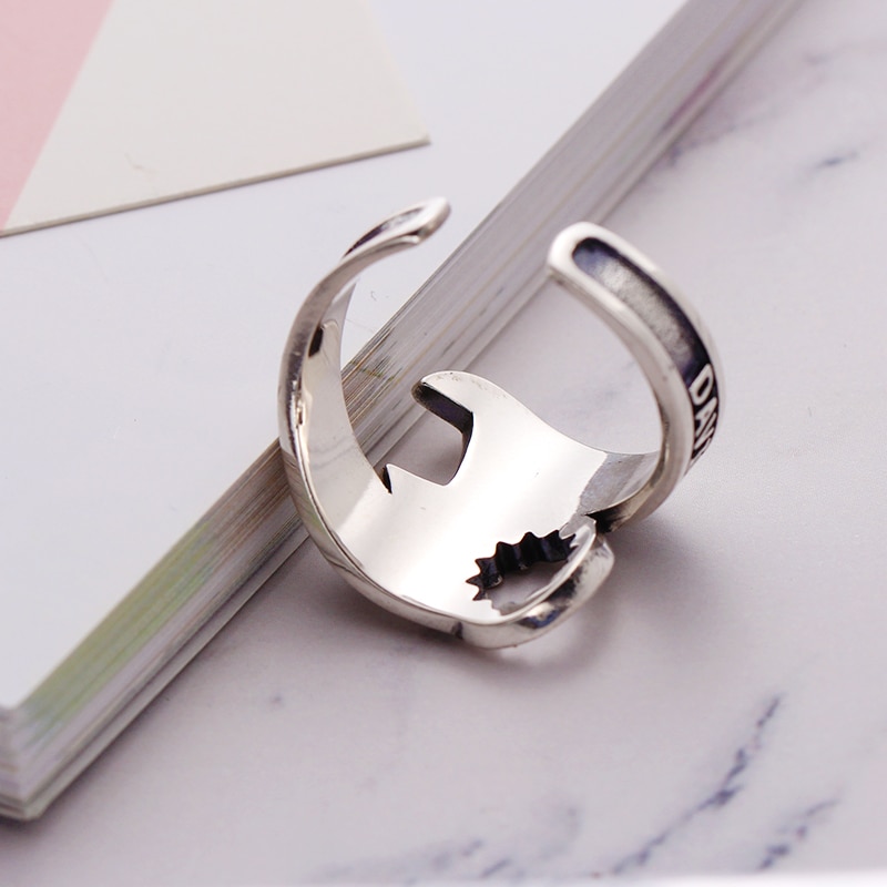 100% Puro 925 Gioielli In Argento Sterling Anelli Strumento Regolare Vintage Mens Signet Anello Per Le Donne Regalo Di Natale Speciale 935