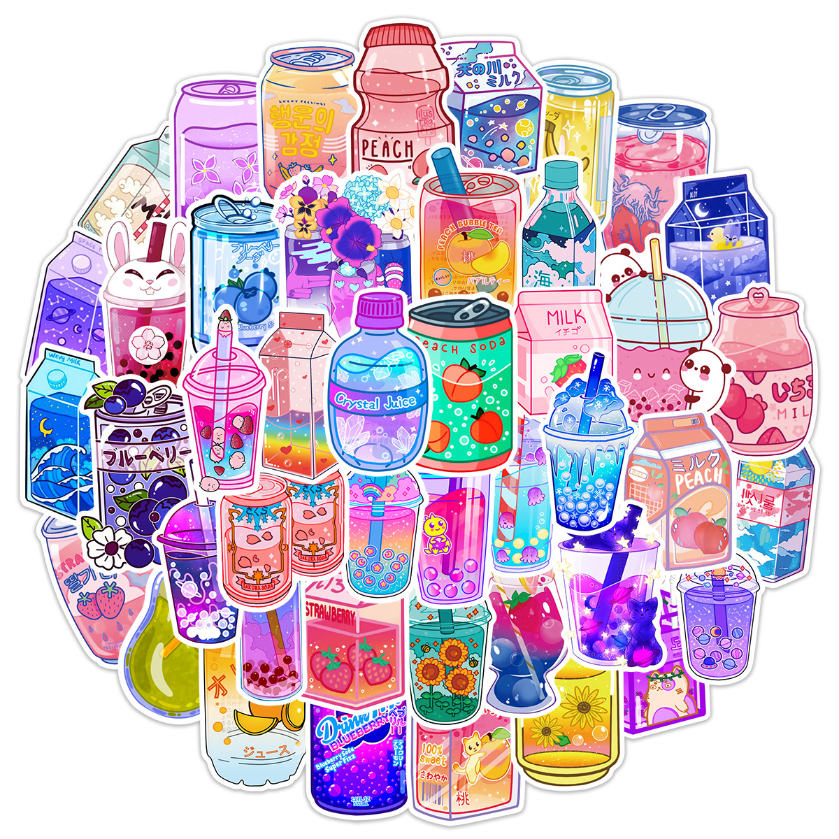 10/25/50pcs mignon Kawaii Ins Style boisson autocollants Graffiti pour voyage bagages bouteille d'eau réfrigérateur téléphone ordinateur portable Scrapbooking