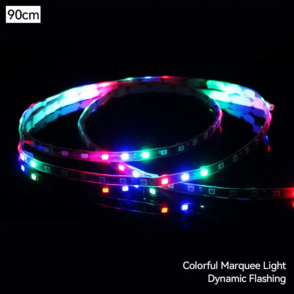 Tira ambiental LED para motocicleta de 12V, 90cm, 90SMD, tira de luces LED colorida, lámpara de cinta Flexible 3528, luces de ambiente Interior de coche: Verde militar