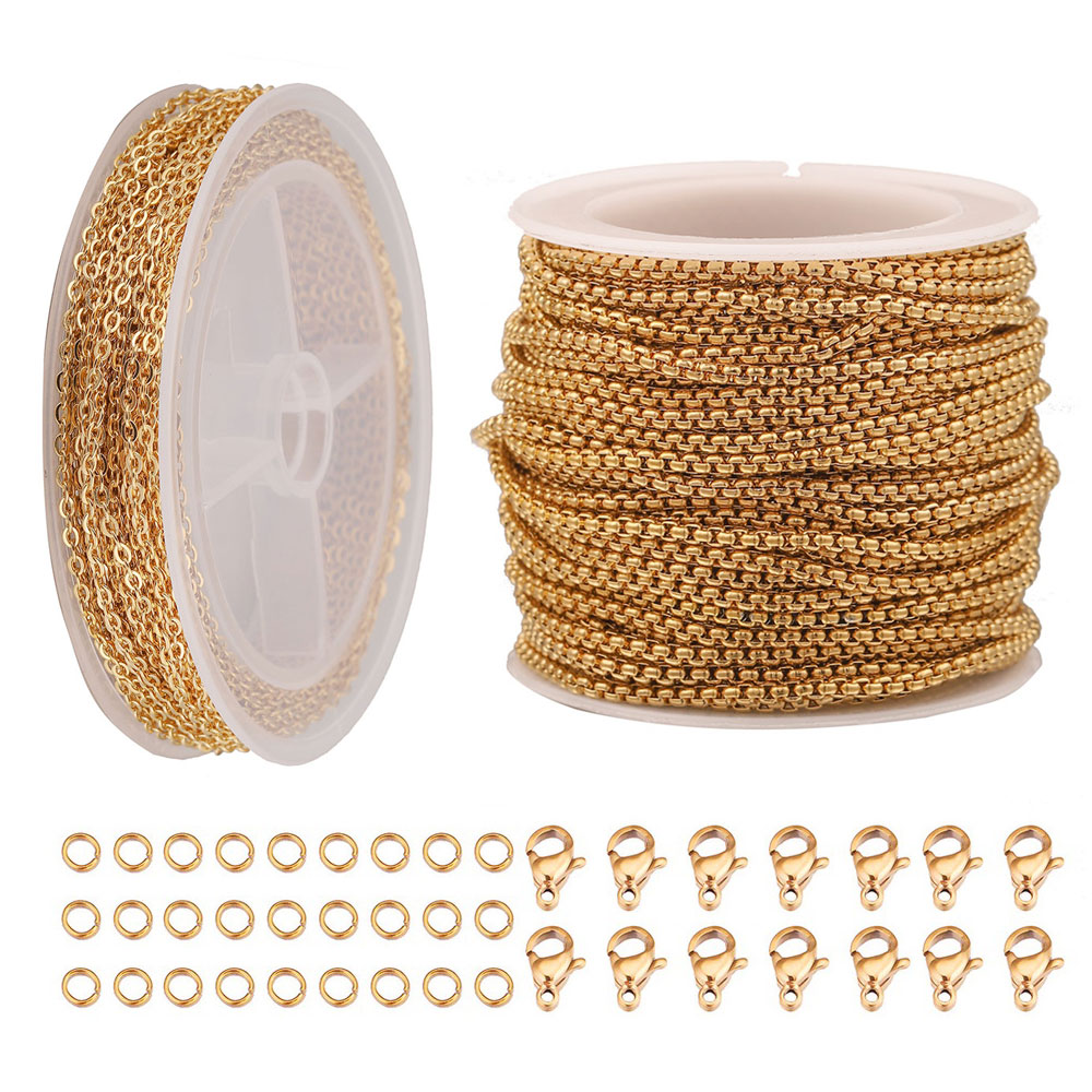 10 Meter Ketting Met Karabijn En Opening Ring Set Diy Rvs Sieraden Maken Kit Voor Armband Ketting