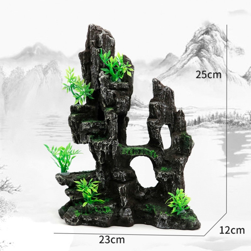 Super Large Aquarium Rockery Decoration Fish Tank Landscaping Artificial Resin Ornament Decor Aquascape Background Accessories: 6