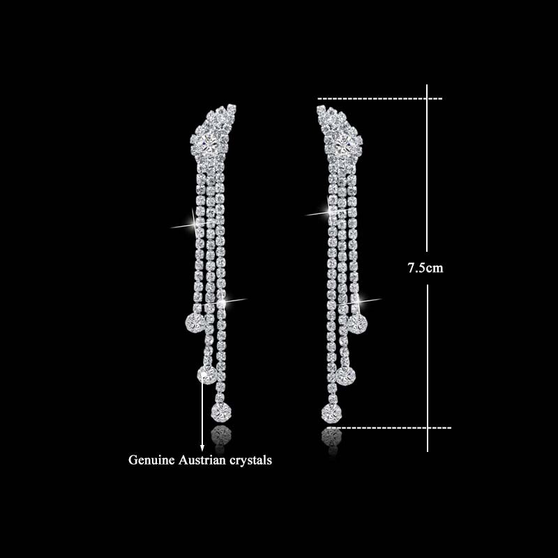 Sselam-ensemble de bijoux en strass pour femmes, ensemble de bijoux de mariage, collier, boucles d&#39;oreilles, pompon, accessoires, SET150067