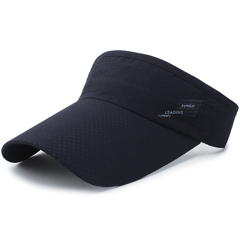 Men Women Air Top Hats Adjustable Visor Headless Outdoor Sports Tennis Golf Running Top Empty Sun Cap Summer Breathable Hats: Navy Blue