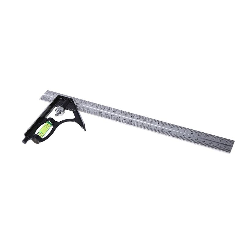 Adjustable Sliding Combination Square Ruler Level Measuring Tool 300mm (12")