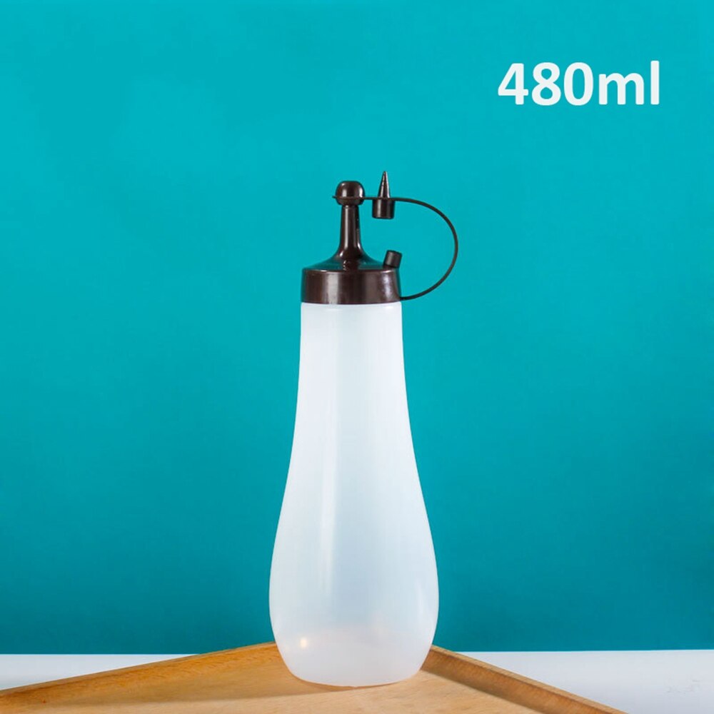 250/360/480/720ml bouteille de compression avec bouchon pour Ketchup moutarde Mayo Sauces chaudes huile d'olive Condiment presser bouteille outils de cuisine: 480ml-Brown