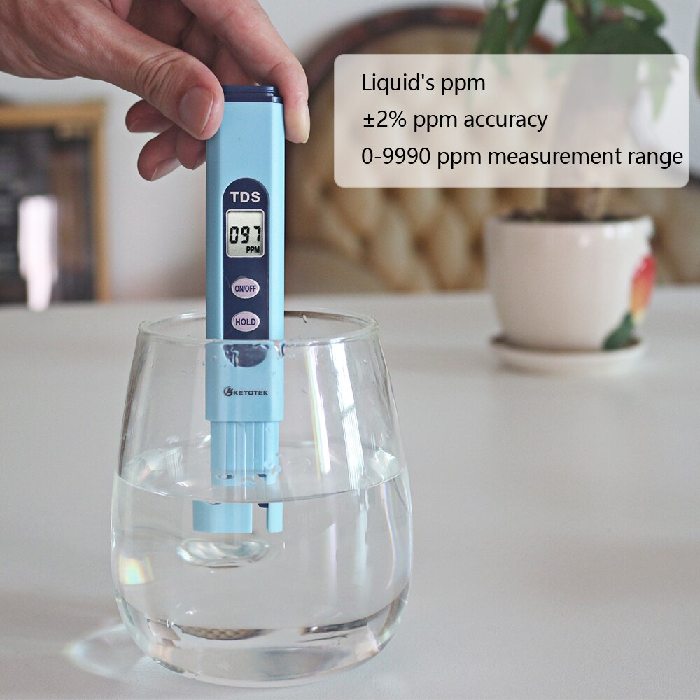Digital PH Meter 0.00-14.0 Automatic Calibration TDS Tester 1-9990PPM Titanium Probe Water Test Monitor Aquarium Pool