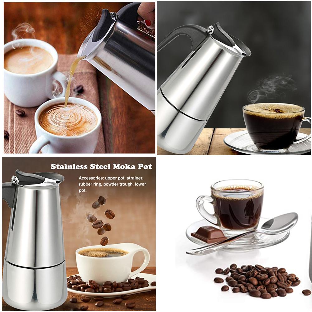 2 kopper /4 kopper kaffemaskine gryde komfur klassiske brygger moka gryde espresso italiensk kaffemaskine cubansk kaffemaskine brygger 100ml/200