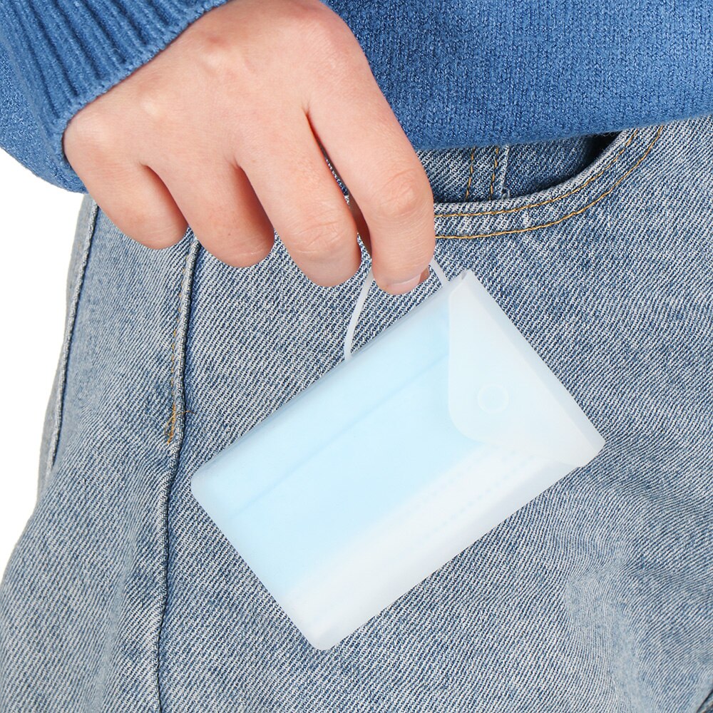 Bolsa portátil de silicona para guardar mascarillas, caja de almacenamiento para tapabocas, reutilizable, a prueba de polvo, 1 unidad